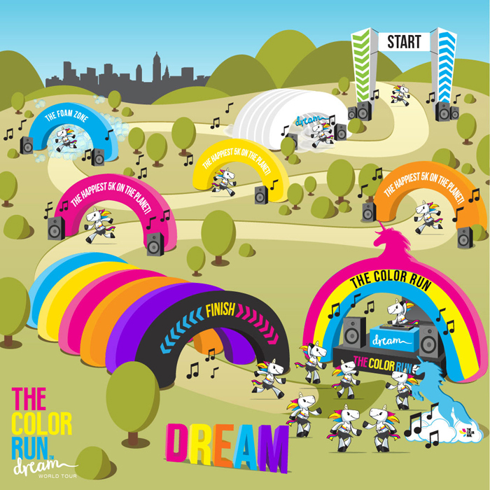 THE COLOR RUN GIVEAWAY TOUR MAP